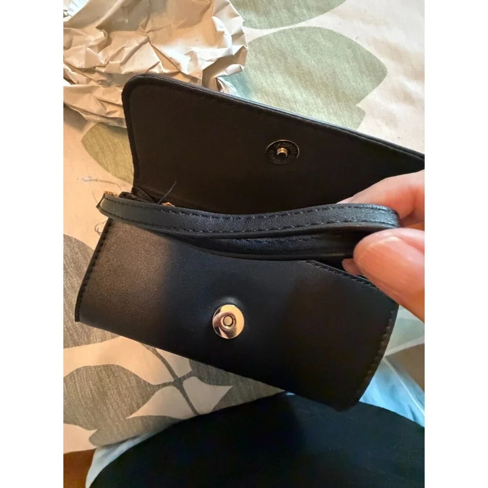 NWT CXL by Christian Lacroix Park Small Clutch Wristlet 2 Set Black Silver